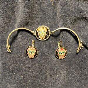 Colorful Sugar Skull Jewelry Set